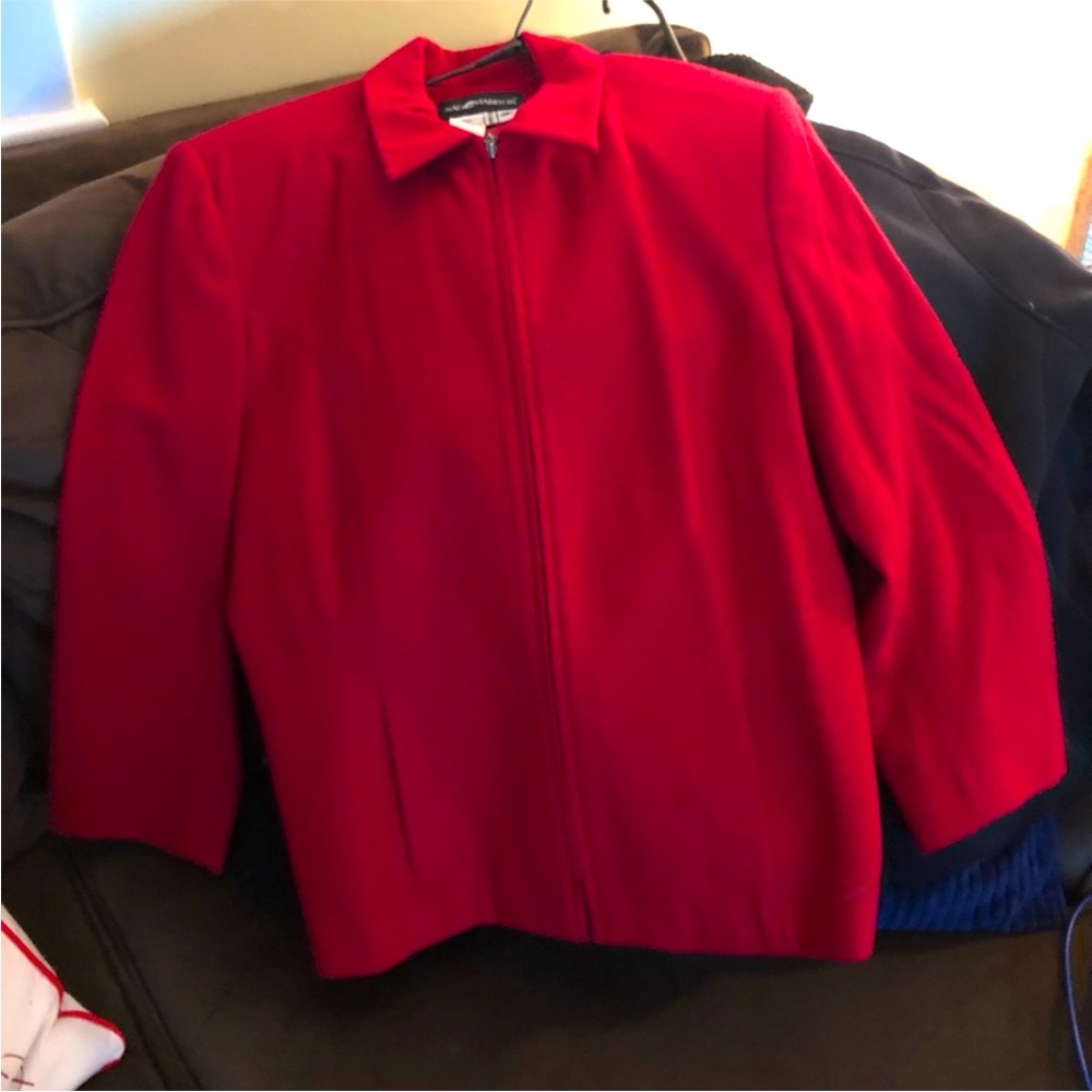 Wool zip jacket/blazer great for the holidays.